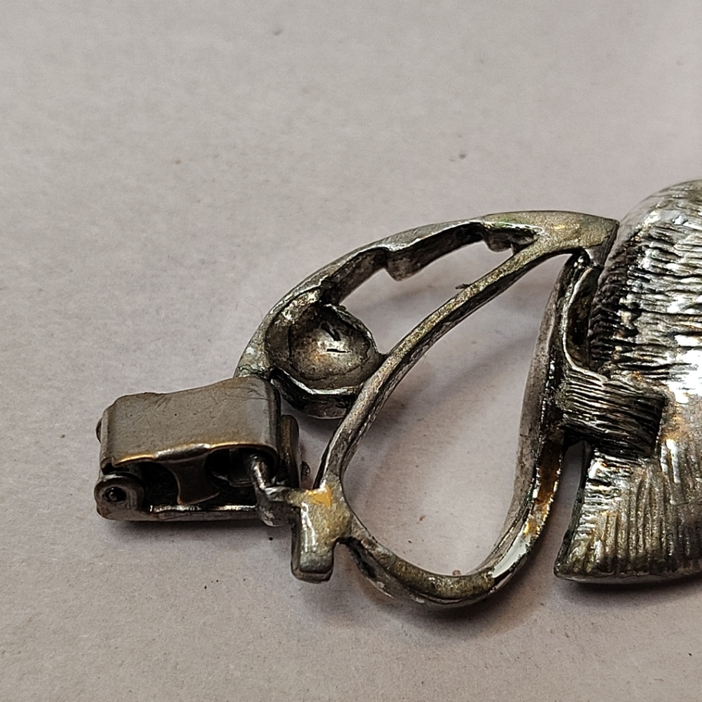 Sarah Coventry Vintage Silver Tone Leaf Link Chain Bracelet & Clip On Earrings - Picture 14 of 16